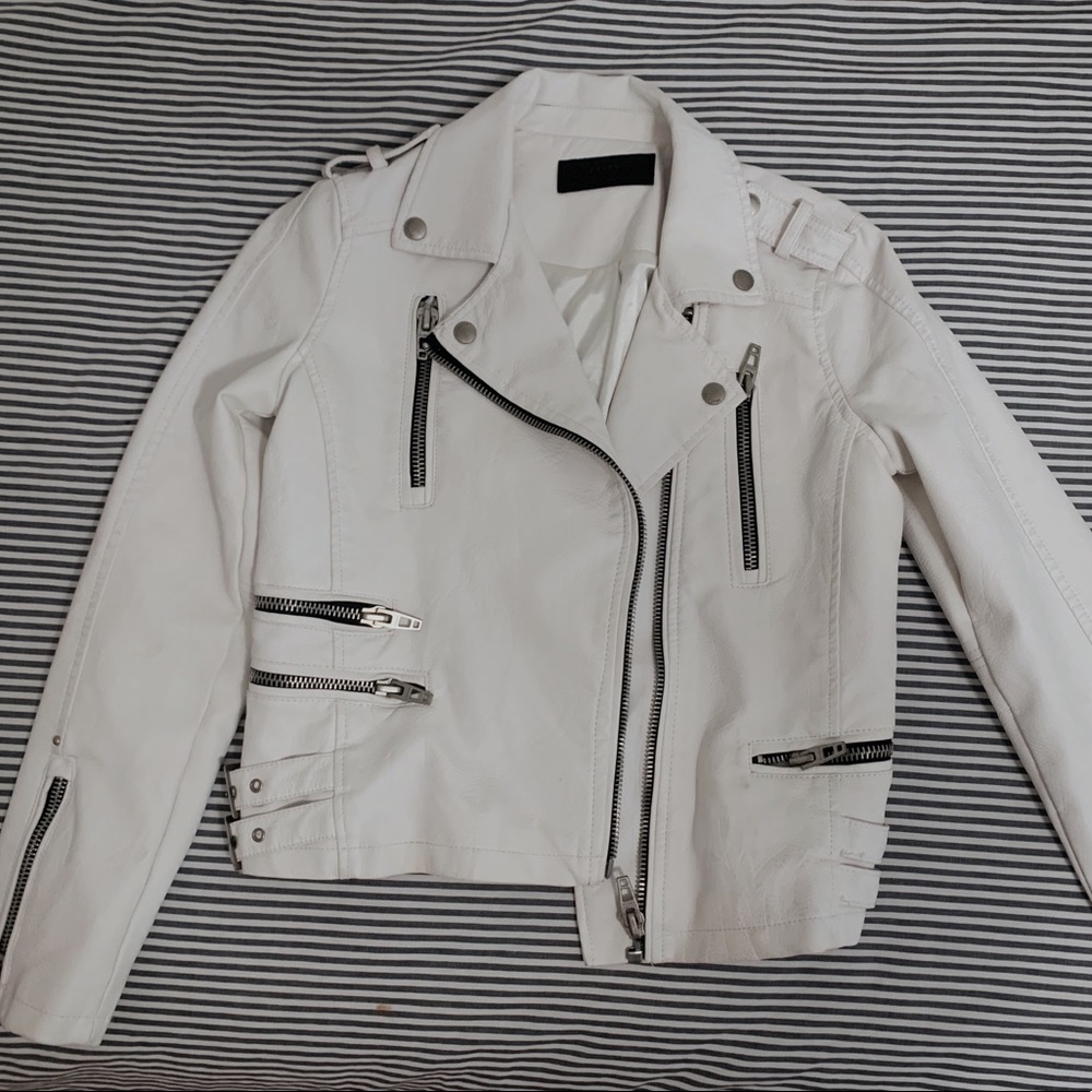BLANK NYC WHITE FAUX LEATHER JACKET